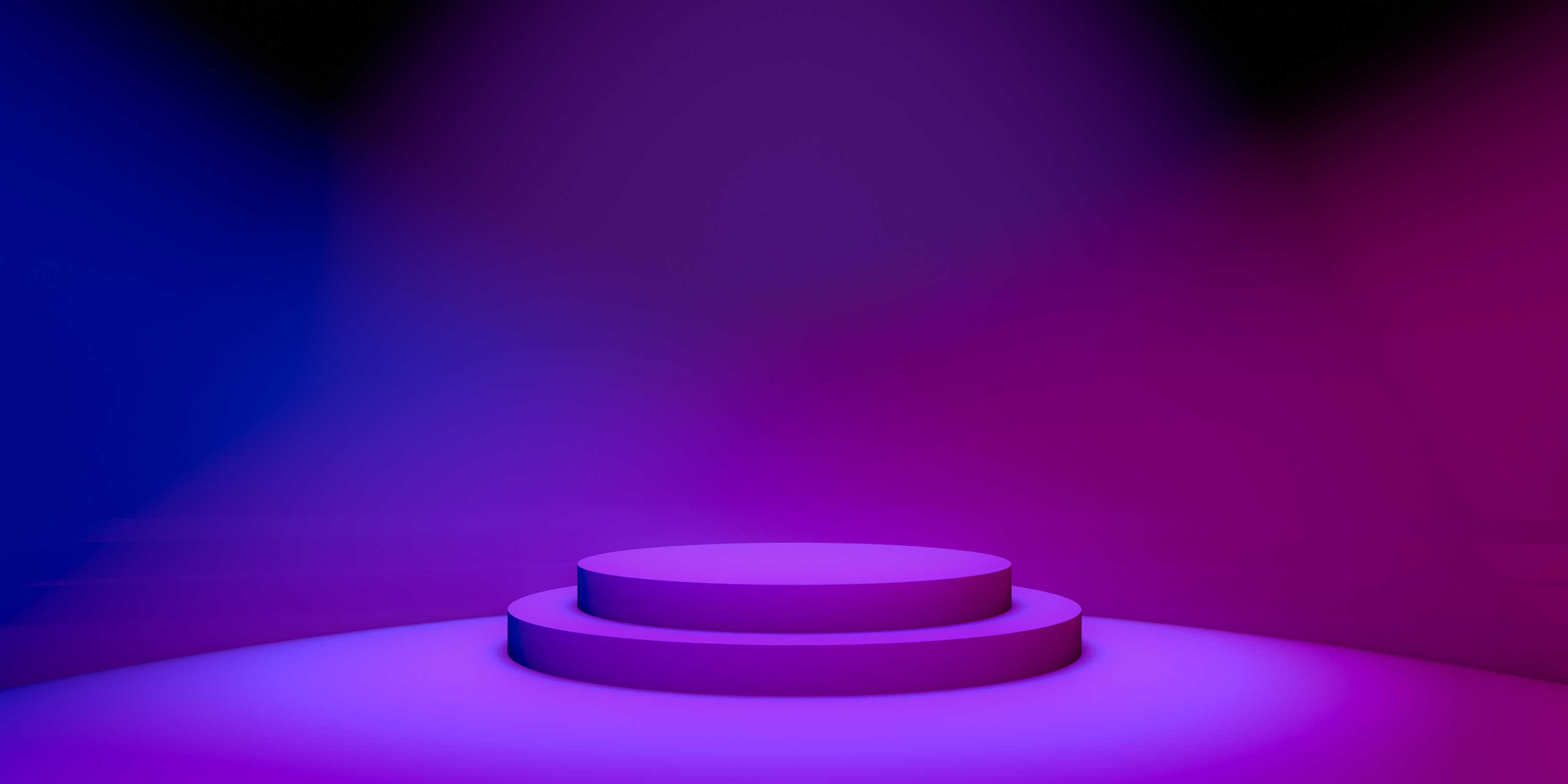 3d Empty Round Podium on Gradient Purple Background